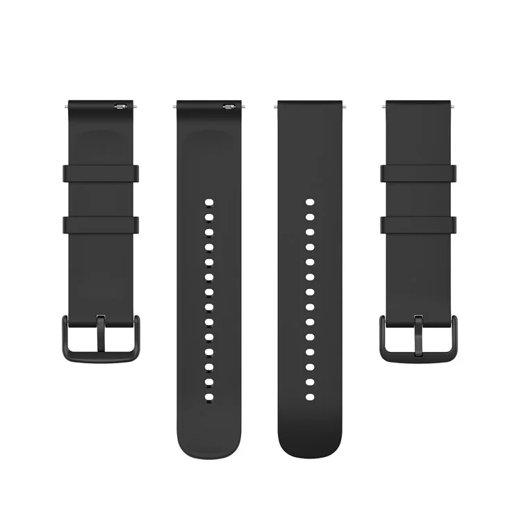 Pour Samsung Galaxy Watch 5 Pro 45mm / Huami Amazfit Bip 3 / 3 Réglage du Bracelet de Poignet Réglable de la Bande de Montre en Silicone Pro 20 mm - Boucle Noire / le Noir