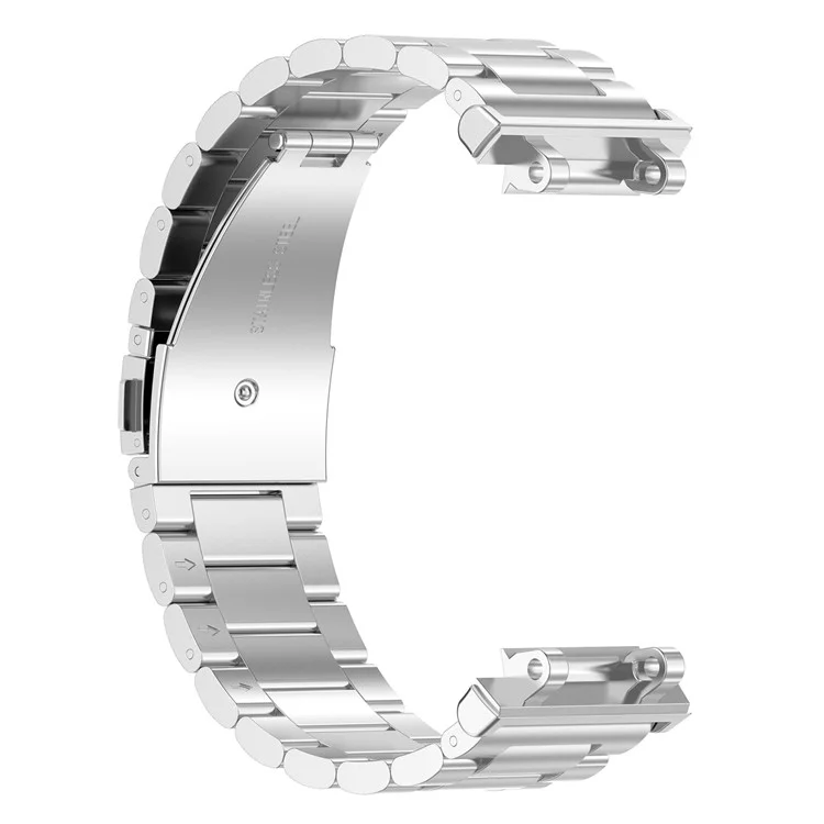 For Huami Amazfit T-Rex 2 Bands Stainless Steel Three Beads Watch Strap Replacement with Tool - Silver