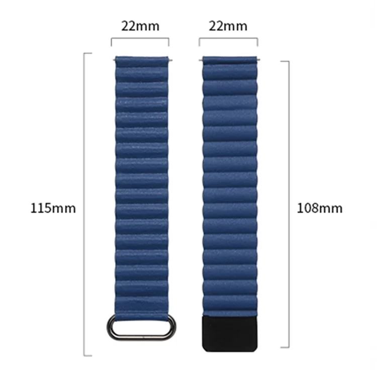 For Huawei Watch GT3 Pro 46mm / Apex 46mm / Apex Pro Genuine Leather Watch Strap 22mm Magnetic Watchband - Rose Gold / Khaki