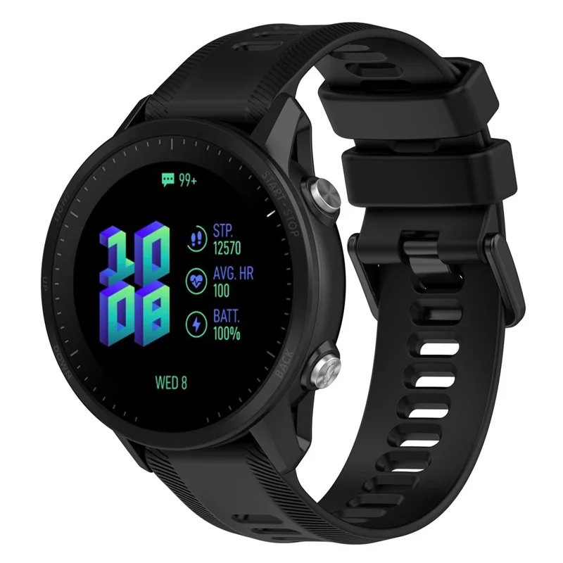 Para Garmin Forerunner 955 / Forerunner 935 / Descent G1 22mm Twill Design Pulseira de Silicone Preta com Fivela - Preta