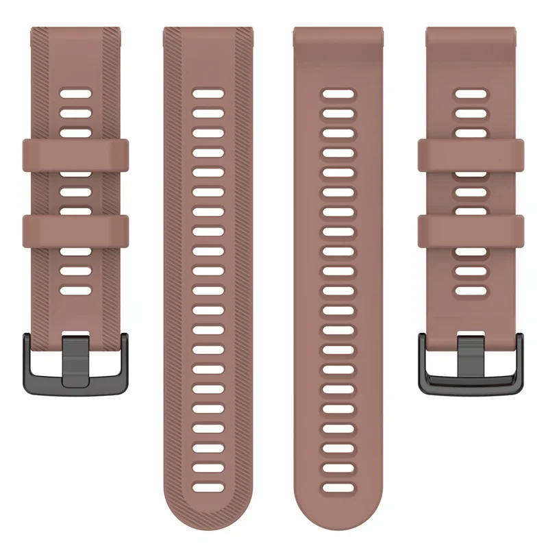 For Garmin Forerunner 955 / Forerunner 935 / Descent G1 22mm Twill Design Silicone Watch Band Black Buckle Strap Replacement - Coffee