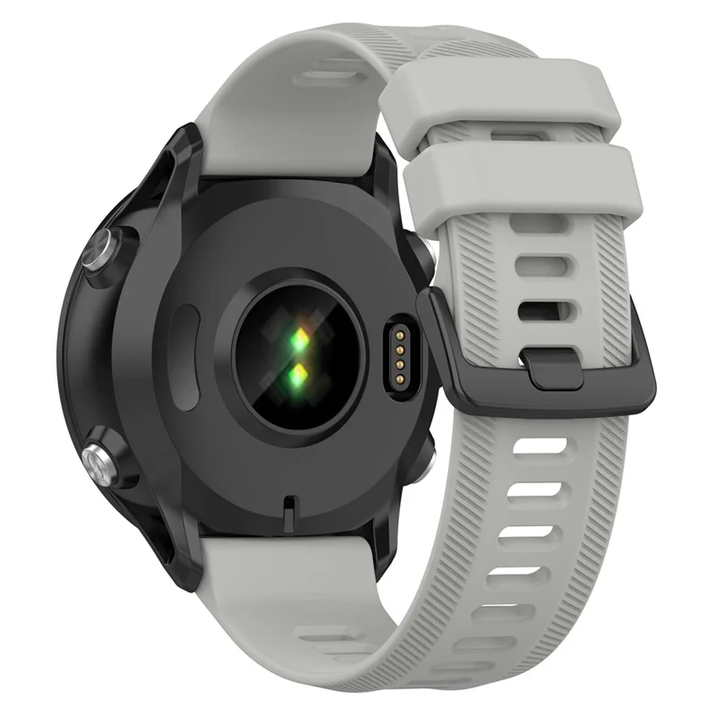 For Garmin Forerunner 955 / Forerunner 935 / Descent G1 22mm Twill Design Silicone Watch Band Black Buckle Strap Replacement - Grey