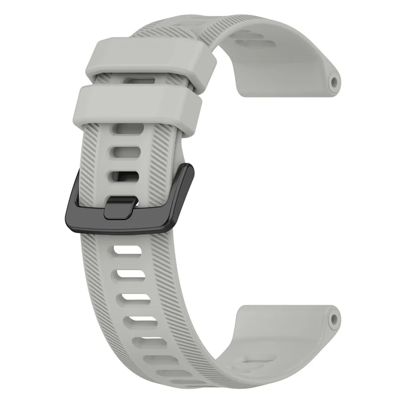 For Garmin Forerunner 955 / Forerunner 935 / Descent G1 22mm Twill Design Silicone Watch Band Black Buckle Strap Replacement - Grey