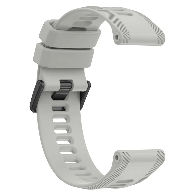 For Garmin Forerunner 955 / Forerunner 935 / Descent G1 22mm Twill Design Silicone Watch Band Black Buckle Strap Replacement - Grey