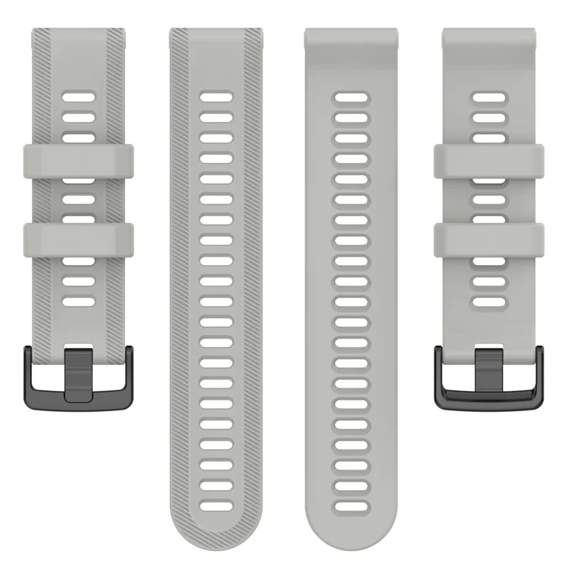 For Garmin Forerunner 955 / Forerunner 935 / Descent G1 22mm Twill Design Silicone Watch Band Black Buckle Strap Replacement - Grey