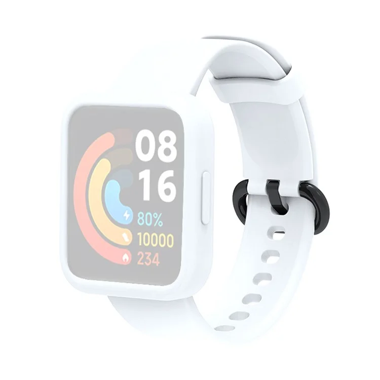 Для Xiaomi Redmi Watch Bessmation Bess 2-in-1 Watch Band+Watch Case Silicone Watch Band с Пряжкой - Черный / Белый