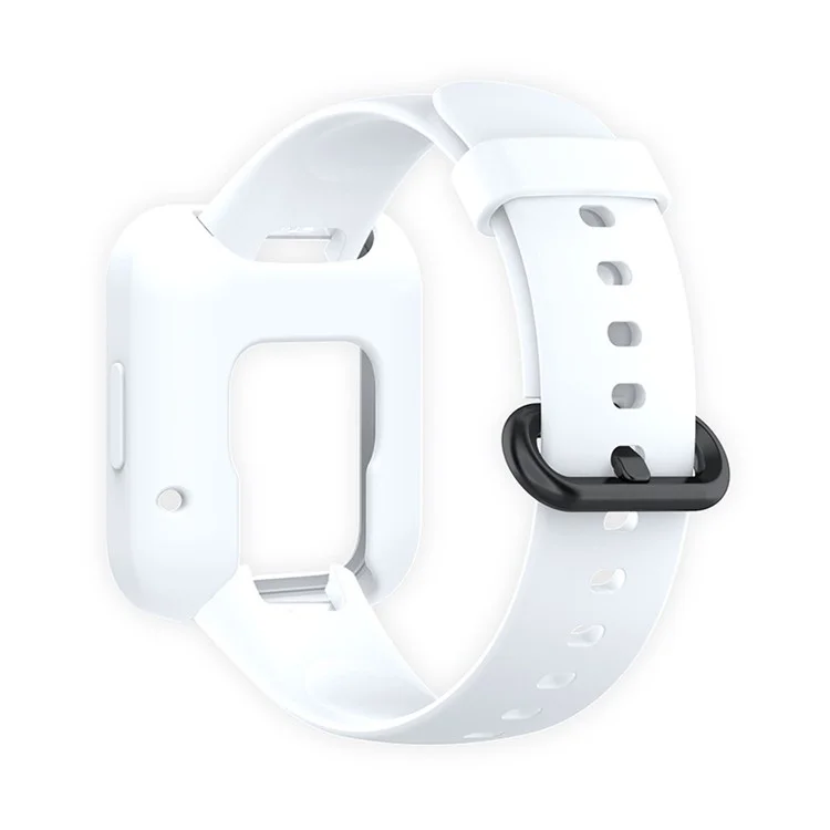 Для Xiaomi Redmi Watch Bessmation Bess 2-in-1 Watch Band+Watch Case Silicone Watch Band с Пряжкой - Черный / Белый