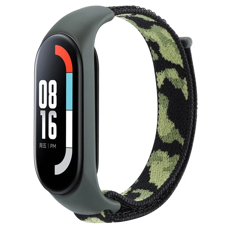 Für Xiaomi Mi Band 5 / 6 / 7 Camouflage Nylon Verstellbares Smart Watch Armband - Ersatz Handgelenkband - Armeegrün
