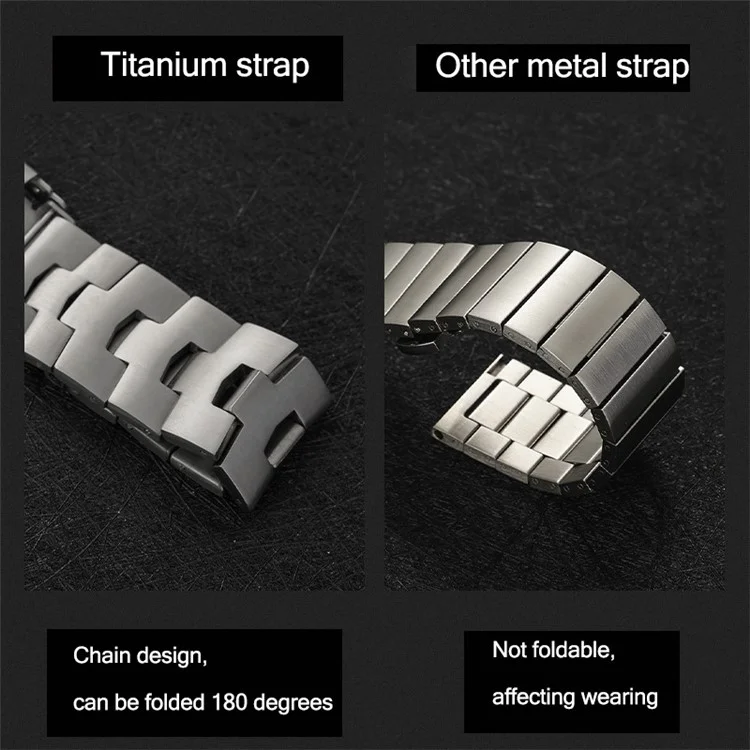Para Apple Watch Series 10 42mm / 9 8 7 41mm / 6 5 4 SE SE (2022) SE (2023) 40mm / 3 2 1 38mm Titanium Steel Anti-Scratch Smart Watch Band Wrist Strap - Preto