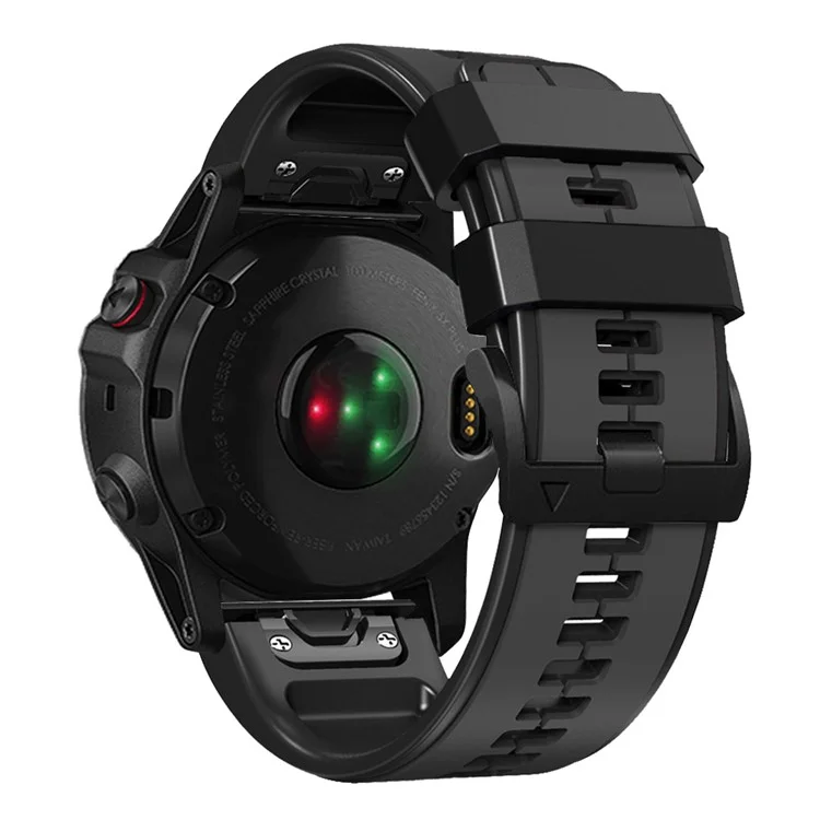 Для Garmin Tactix 7 Pro / Fenix 7X / Fenix 6X Pro Силиконовый ремешок для запястья Замена Двухцветный Смарт-часы Группа 26мм - Угольно-серый / Черный