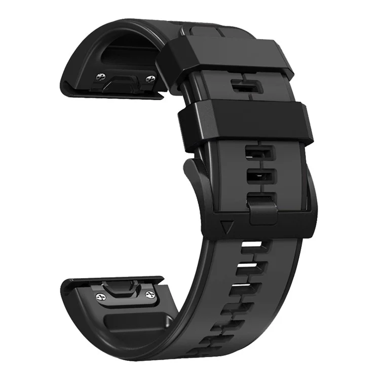 Para Garmin Tactix 7 Pro / Fenix ​​7x / Fenix ​​6x Pro Silicone Strap Strap Reemplazo de Doble Color Smart Watch Band 26 mm - Gris Carbón / Negro