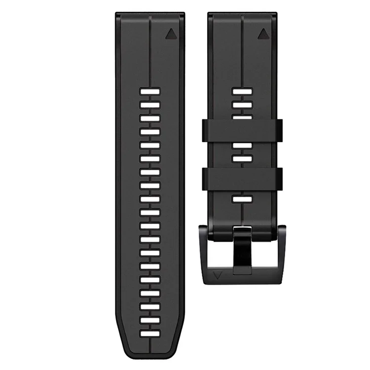 Para Garmin Tactix 7 Pro / Fenix ​​7x / Fenix ​​6x Pro Silicone Strap Strap Reemplazo de Doble Color Smart Watch Band 26 mm - Gris Carbón / Negro