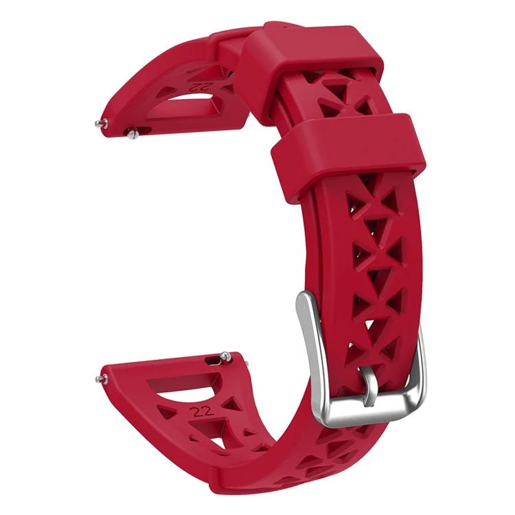 Para Samsung Galaxy Watch3 45 mm / Engranaje S3 / Huawei Watch GT 3 Pro Tower Design Silicone 22 mm de Muñeca Reloj Correa - Vino Rojo