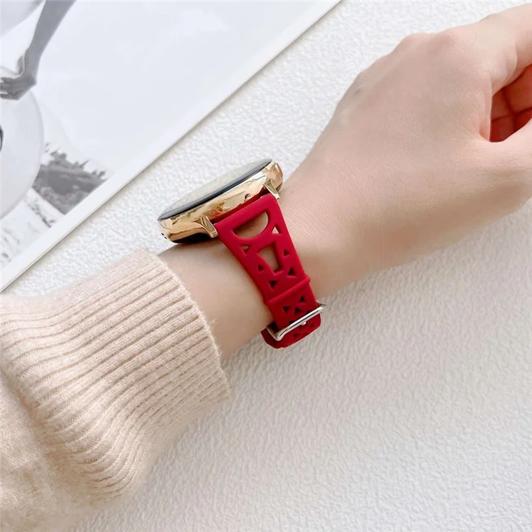 Para Samsung Galaxy Watch3 45 mm / Engranaje S3 / Huawei Watch GT 3 Pro Tower Design Silicone 22 mm de Muñeca Reloj Correa - Vino Rojo