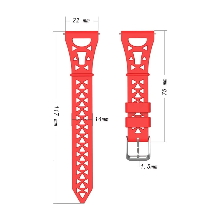 Для Samsung Galaxy Watch3 45 мм / Передача S3 / Huawei Watch GT 3 Pro Tower Design Silicone 22 мм Запястья - Пурпурный