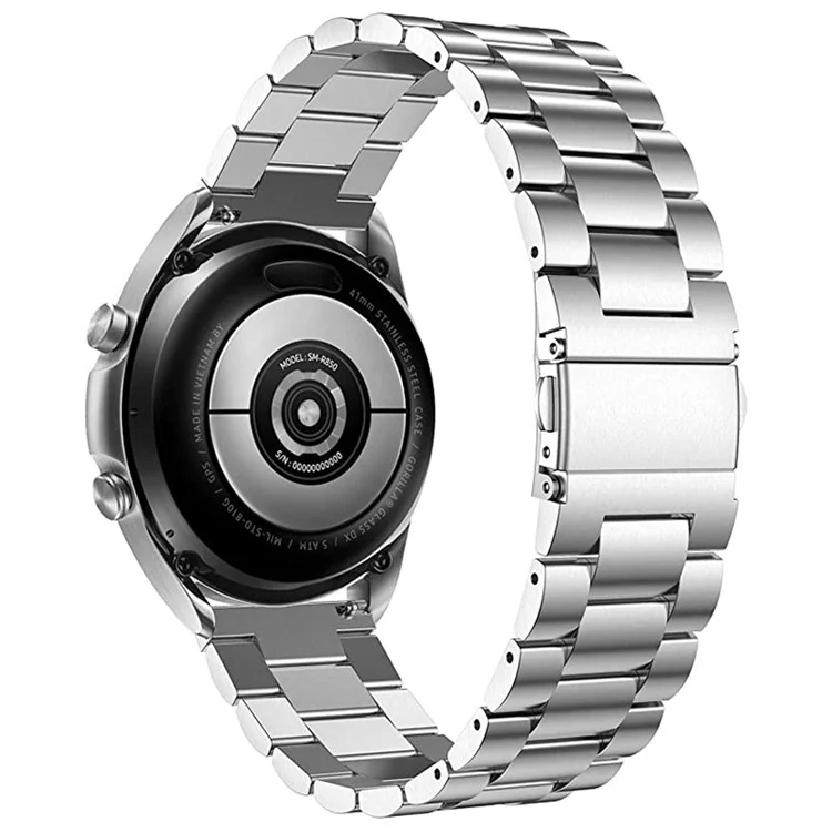Para Garmin Forerunner 255S / Venu 2S Titanium Steel 3 Beads Smart Watch Band 18mm Universal Replacement Strap - Silver