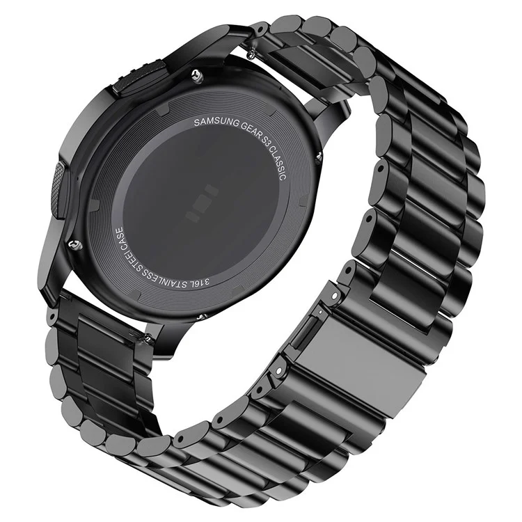 Para Garmin Forerunner 255S / Venu 2S Titanium Steel 3 Beads Smart Watch Band 18mm Correa de Repuesto Universal - Negro
