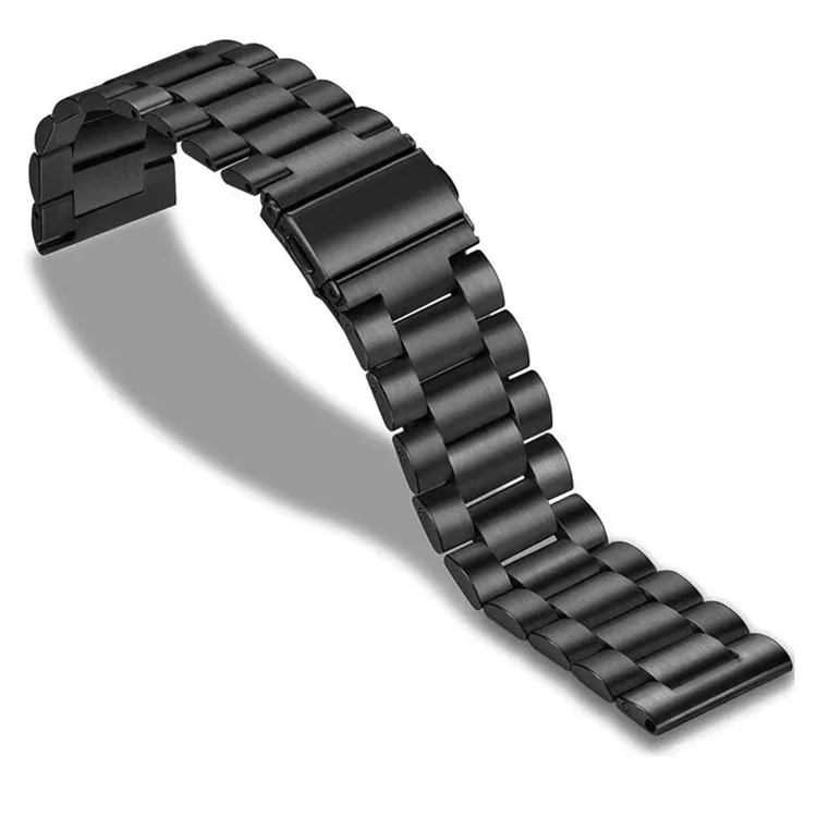 Para Garmin Forerunner 255S / Venu 2S Titanium Steel 3 Beads Smart Watch Band 18mm Correa de Repuesto Universal - Negro