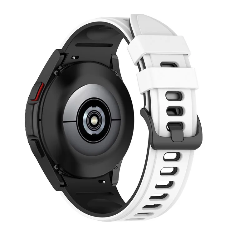 Pour Samsung Galaxy Watch 5 40 mm / Regarder 5 44 mm / Regarder 5 Pro 45 mm / Watch4 40 mm / Watch4 44 mm / Watch4 Classic 42 mm Watch Band Band Double Couleur Remplacement de Remplacement - Blanche / le Noir