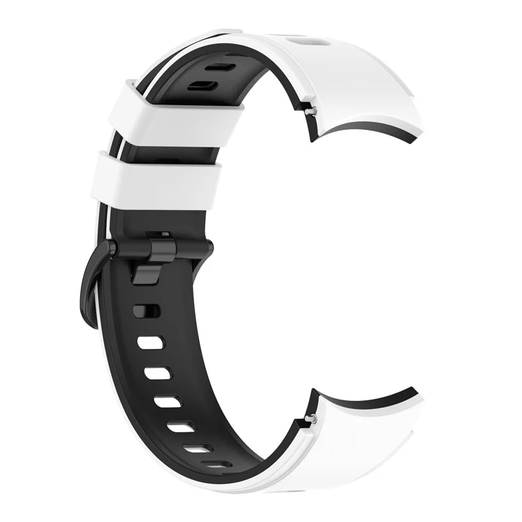 For Samsung Galaxy Watch6 40mm 44mm / Watch6 Classic 43mm 47mm / Watch 5 40mm 44mm / 5 Pro 45mm / Watch4 40mm 44mm Silicone Watch Band Dual Color Replacement Strap - White  /  Black