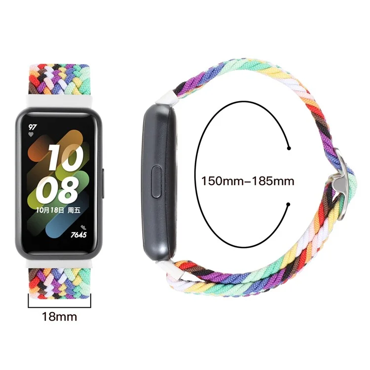Para Huawei Band 7 Braided Watch Band Band Wrist Wns Con Hebilla Ajustable - Rosado