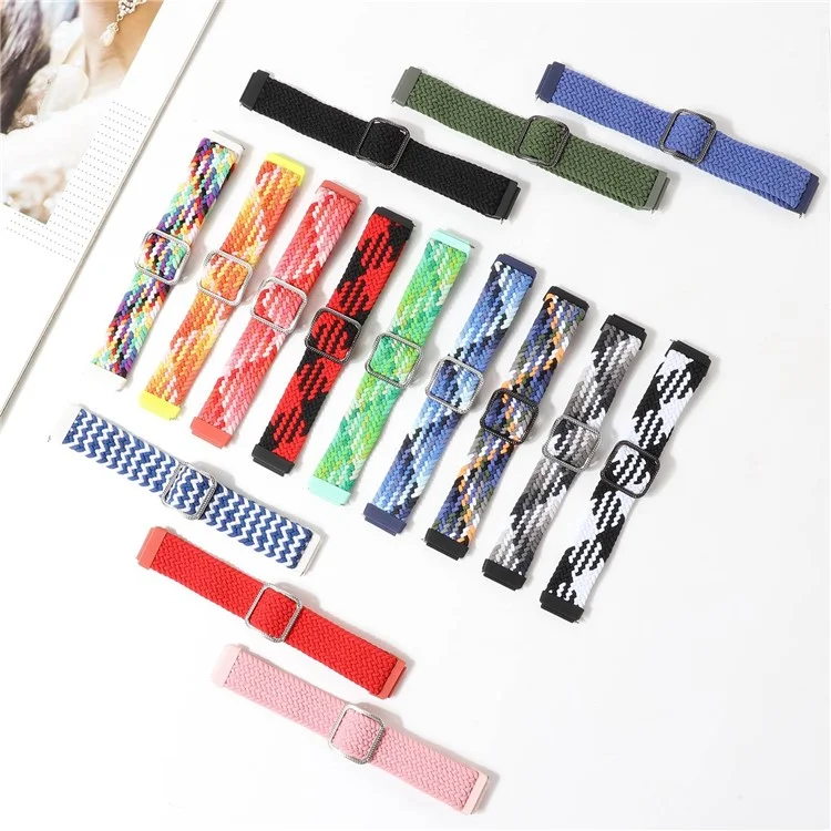 Para Huawei Band 7 Braided Watch Band Band Wrist Wns Con Hebilla Ajustable - Rosado