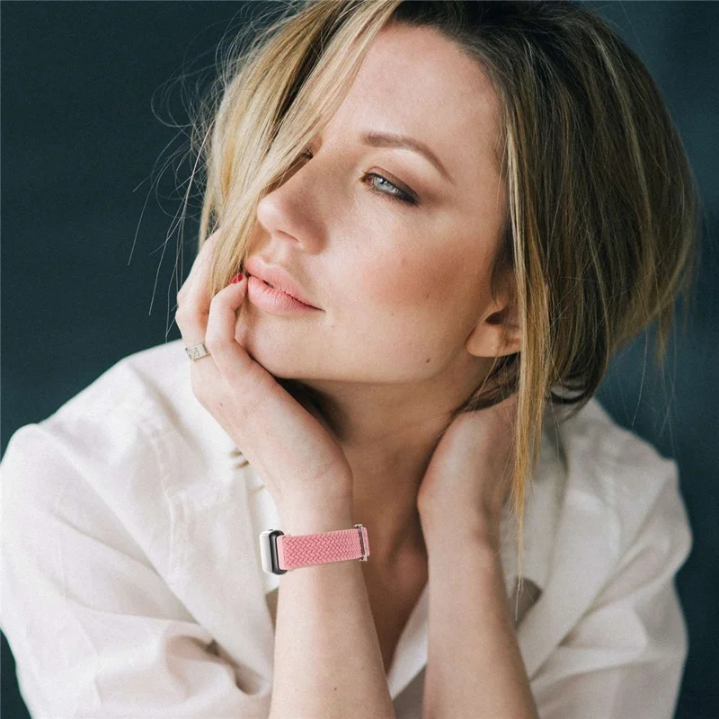 For Huawei Band 7 Braided Watch Band Replacement Wrist Strap with Adjustable Buckle - Coloful Red