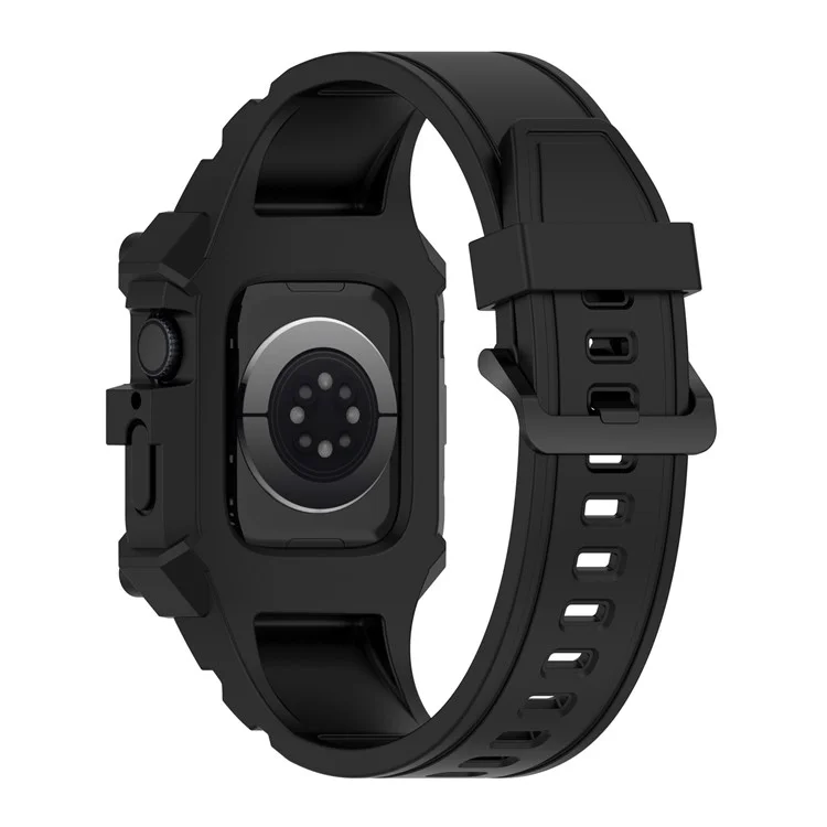 Para la Serie Apple Watch 7 45 Mm/6 5 4 SE (2022) SE 44 Mm/1 2 3 42 mm Band de Reloj de Silicona Parte de Reemplay - Negro