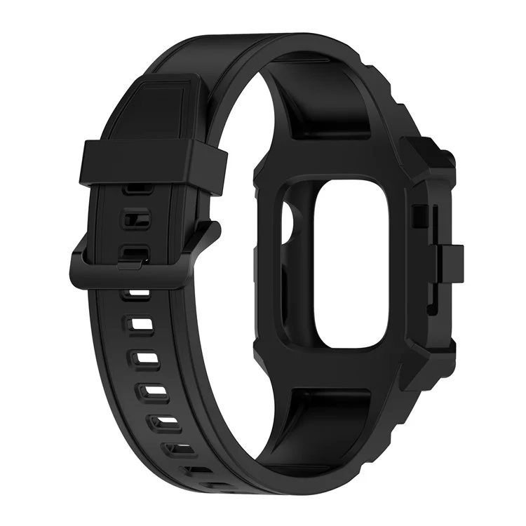 Para la Serie Apple Watch 7 45 Mm/6 5 4 SE (2022) SE 44 Mm/1 2 3 42 mm Band de Reloj de Silicona Parte de Reemplay - Negro