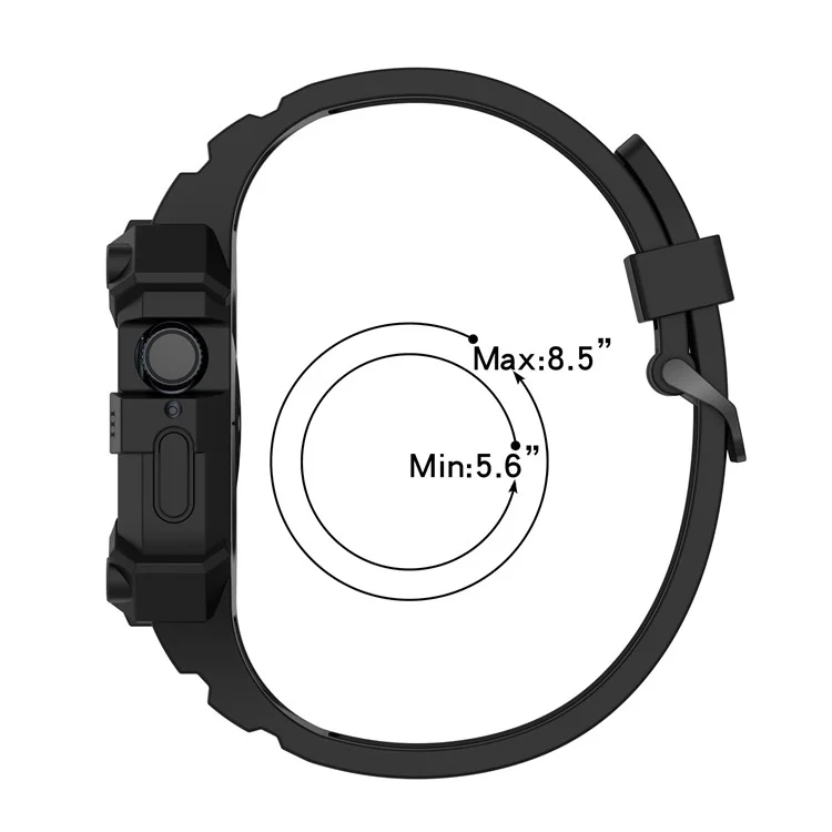 Para la Serie Apple Watch 7 45 Mm/6 5 4 SE (2022) SE 44 Mm/1 2 3 42 mm Band de Reloj de Silicona Parte de Reemplay - Negro