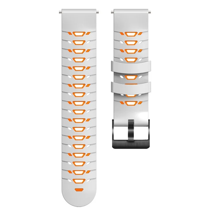 Para Samsung Galaxy Watch 5 40 mm / 44 mm / 5 Pro 45mm Silicone Watch Band Reloj Correa Con Agujeros Trapezoides - Naranja Blanca