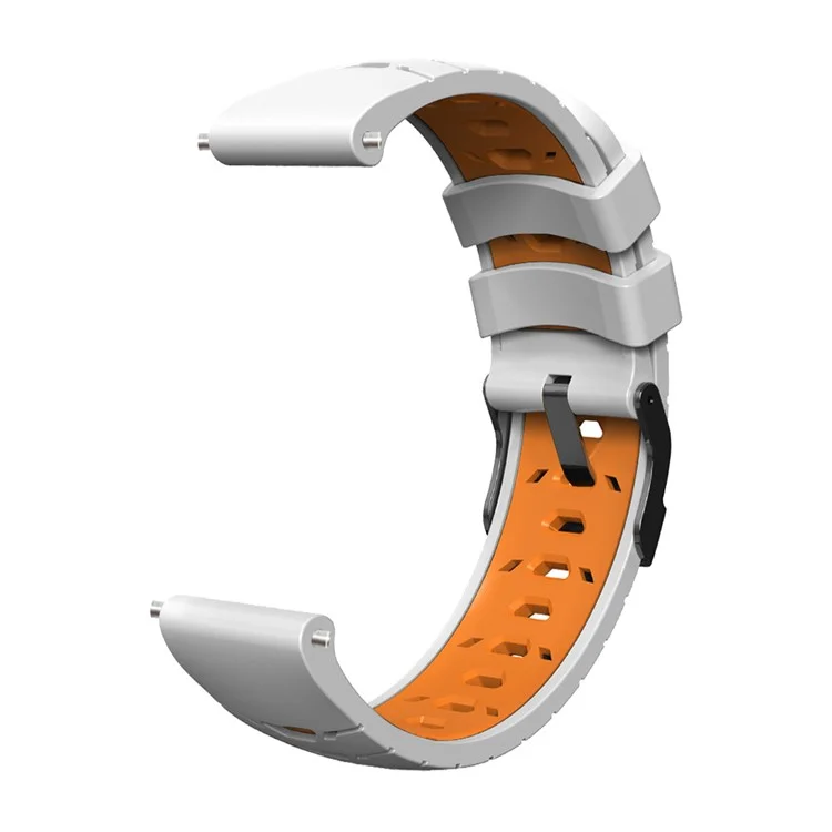 Para Samsung Galaxy Watch 5 40 mm / 44 mm / 5 Pro 45mm Silicone Watch Band Reloj Correa Con Agujeros Trapezoides - Naranja Blanca