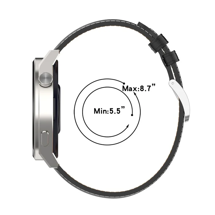 Para Samsung Galaxy Watch6 40mm 44mm / Watch6 Classic 43mm 47mm / Watch 5 40mm 44mm / 5 Pro 45mm / Watch4 40mm 44mm Genuine Leather Smart Watch Band Muñequera - Negro