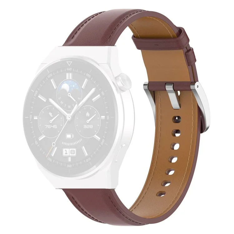 For Samsung Galaxy Watch6 40mm 44mm / Watch6 Classic 43mm 47mm / Watch 5 40mm 44mm / 5 Pro 45mm / Watch4 40mm 44mm Genuine Leather Smart Watch Band Wrist Strap - Deep Pink