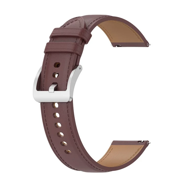 For Samsung Galaxy Watch6 40mm 44mm / Watch6 Classic 43mm 47mm / Watch 5 40mm 44mm / 5 Pro 45mm / Watch4 40mm 44mm Genuine Leather Smart Watch Band Wrist Strap - Deep Pink