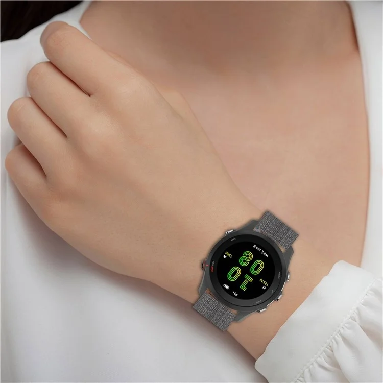 Para Samsung Galaxy Watch 5 40 mm / 44 mm / Mira 5 Pro 45mm Nylon Watch Band Pink Buckle Strap de Muñeca Ajustable - Gris Oscuro