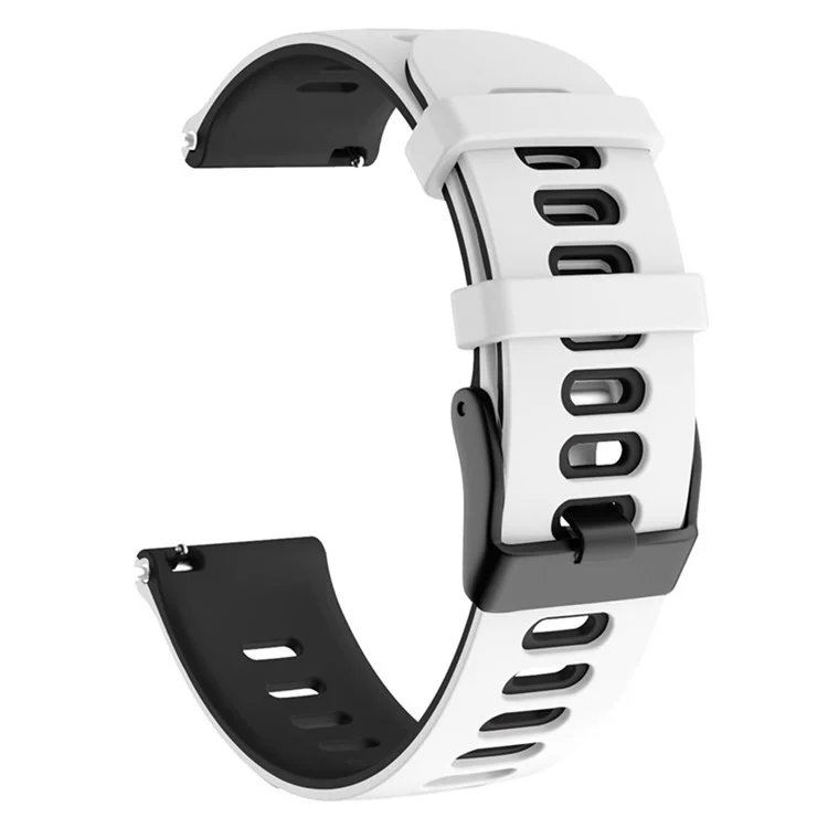 Pour Samsung Galaxy Watch 5 40 mm / 44 mm / 5 Pro 45 mm en Double Couleur Band de Remplacement de la Bande de Remplacement de Montre en Silicone Watch Band - Blanche / le Noir