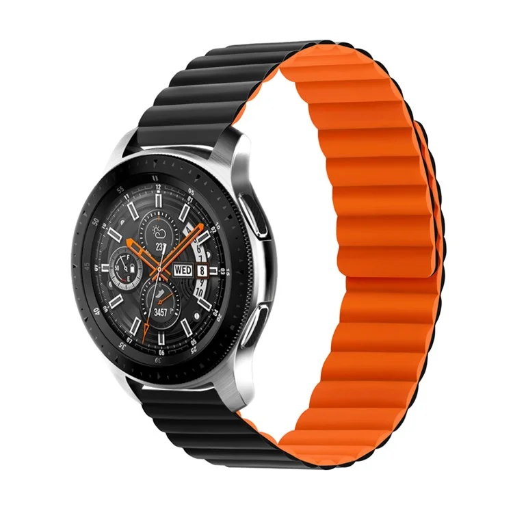 Для Samsung Galaxy Watch 5 40mm / Watch 5 44mm / Watch 5 Pro 45mm Замена силиконового ремешка для часов 20 мм Магнитный регулируемый браслет - черный / оранжевый