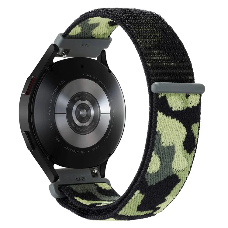 Für Samsung Galaxy Watch 5 40 mm / 44 mm / Watch 5 Pro 45mm Camouflage Nylon Watch Band Ersatzverstellbares Handgelenkriemen - Armeegrün