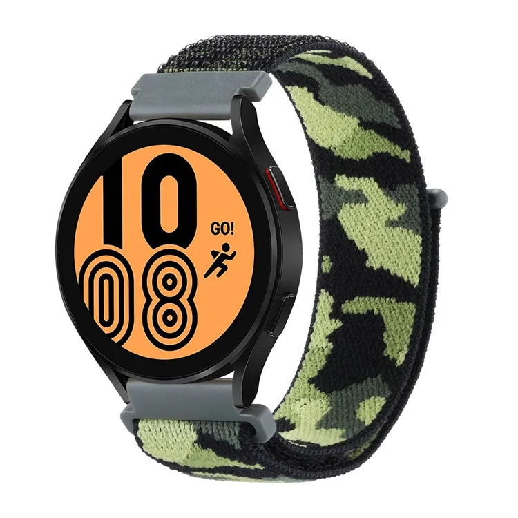 For Samsung Galaxy Watch 5 40mm / 44mm / Watch 5 Pro 45mm Camouflage Nylon Watch Band Replacement Adjustable Wrist Strap - Army Green