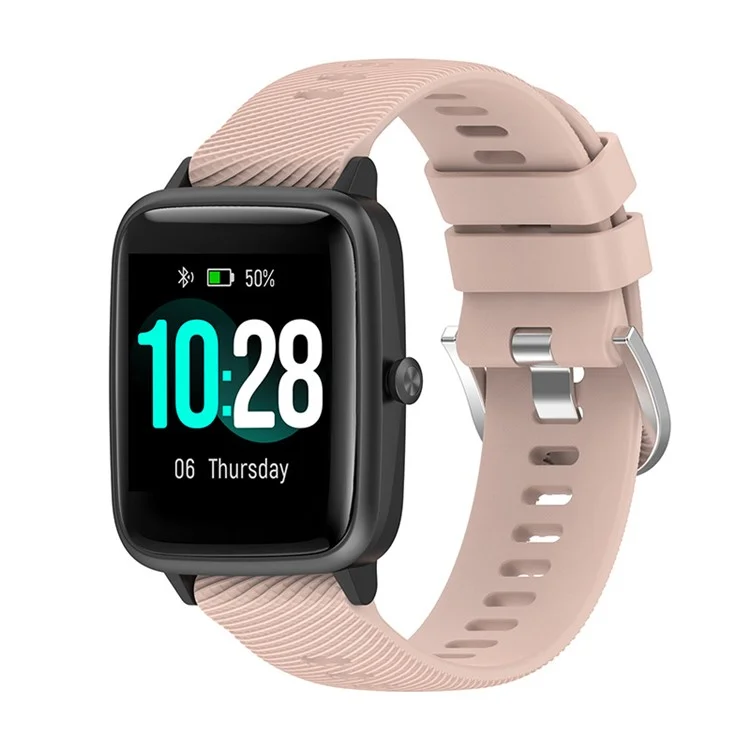 Para Xiaomi Haylou Solar LS01 / Boat Watch Storm Silicone Smart Watch Strap Cross Stripe Design 19mm Universal Adjustable Wrist Band - Light Pink