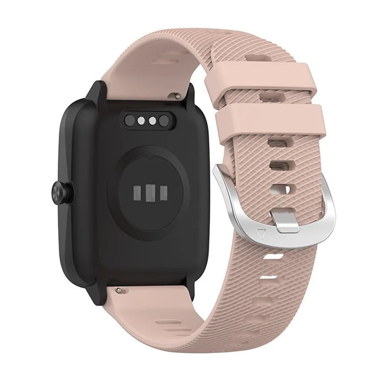 Para Xiaomi Haylou Solar LS01 / Boat Watch Storm Silicone Smart Watch Strap Cross Stripe Design 19mm Universal Adjustable Wrist Band - Light Pink