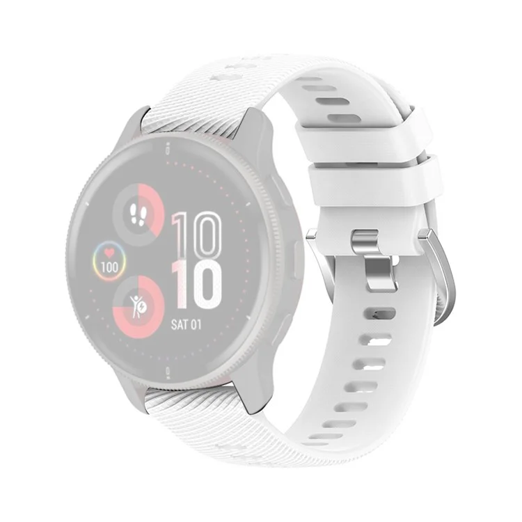 Für Garmin Forerunner 255 / Vivoactive 4 Cross Stripe Design 22mm Universal Watch Strap Silikon Ersatzarmband - Weiß