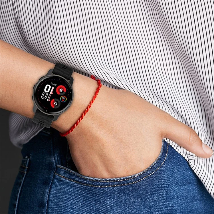 Für Garmin Forerunner 255 / Vivoactive 4 Cross Stripe Design 22mm Universal Watch Strap Silikon Ersatzarmband - Weiß