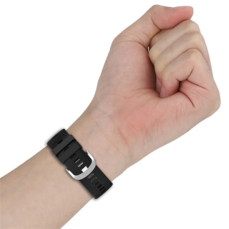 Für Garmin Forerunner 255 / Vivoactive 4 Cross Stripe Design 22mm Universal Watch Strap Silikon Ersatzarmband - Weiß