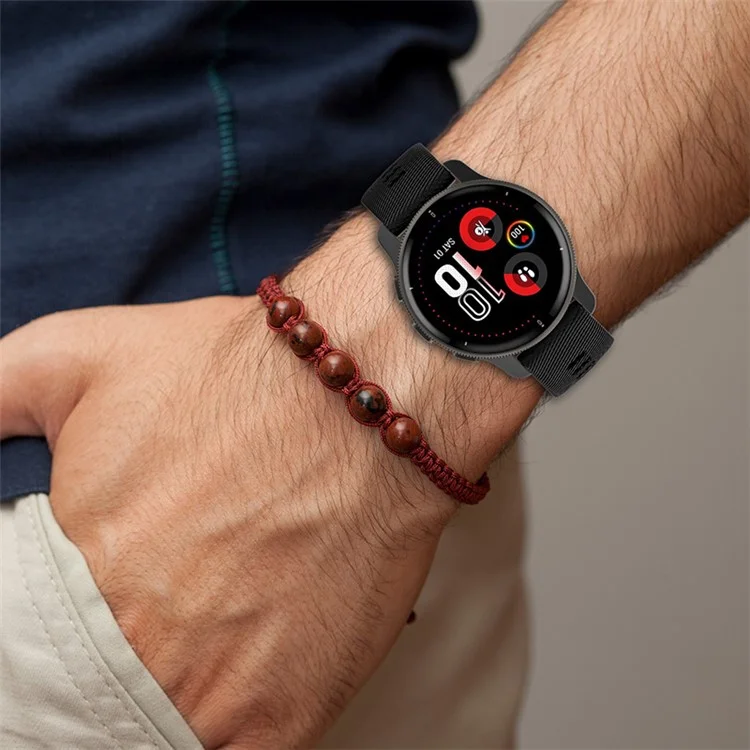 Für Garmin Forerunner 255 / Vivoactive 4 Cross Stripe Design 22mm Universal Watch Strap Silikon Ersatzarmband - Weiß