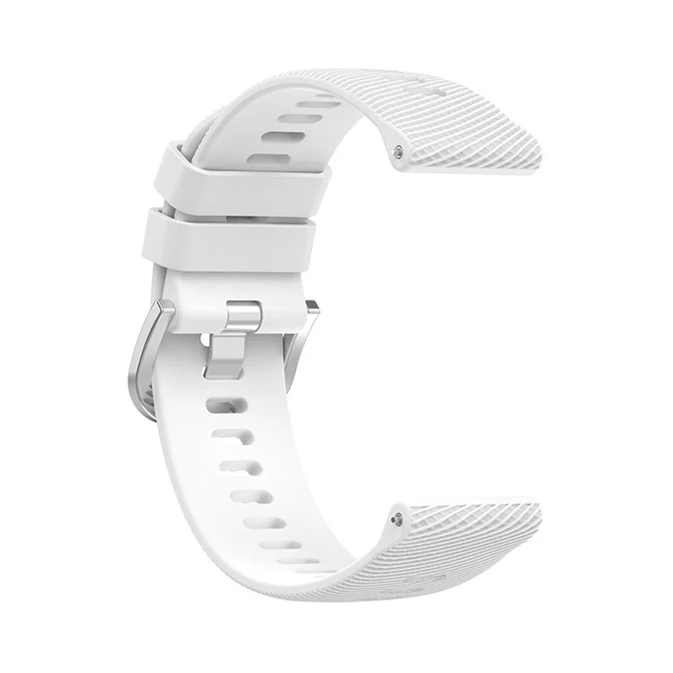 For Garmin Venu 2 Plus / Samsung Galaxy Watch 5 Pro 45mm Cross Stripe Silicone Watch Band 20mm Universal Replacement Wrist Strap - White