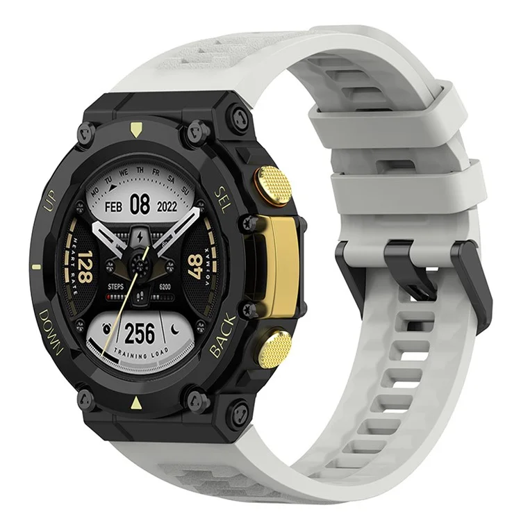 Para Huami Amazfit T-Rex 2 Solid Color Soft Silicone Sports Smart Watch Band Strap de Muñeca de Muñeca - Gris
