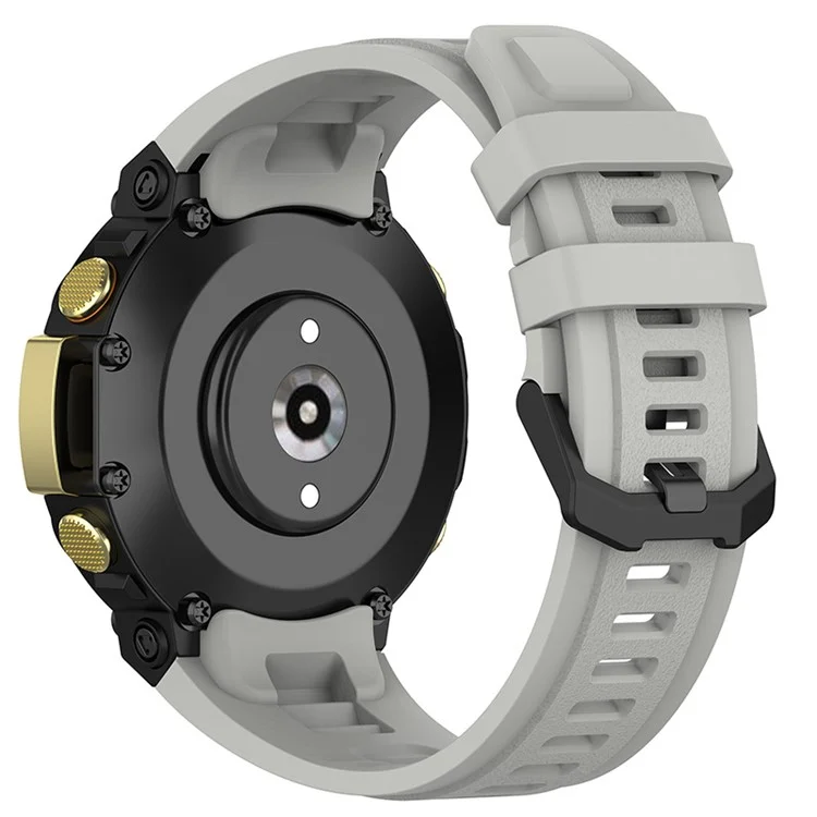 Para Huami Amazfit T-Rex 2 Solid Color Soft Silicone Sports Smart Watch Band Strap de Muñeca de Muñeca - Gris