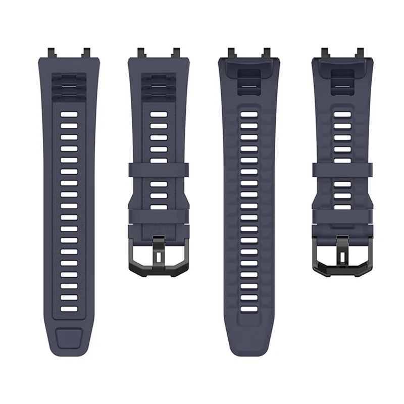 For Huami Amazfit T-Rex 2 Solid Color Soft Silicone Sports Smart Watch Band Replacement Wrist Strap - Dark Blue